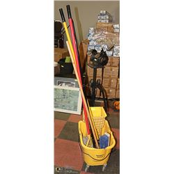 COMMERCIAL QUALITY MOPS, BUCKET AND BROOM
