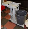 Image 1 : JANITORIAL CART AND GARBAGE CAN