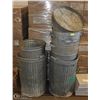 Image 1 : 6 METAL GARBAGE CANS WITH 4 LIDS