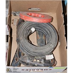 LOT OF 2 TRAILER HITCHES, FISH TAPE AND MORE