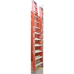 12 FOOT ORANGE FIBREGLASS LADDER