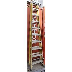10 FOOT YELLOW FIBREGLASS LADDER