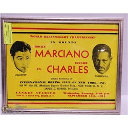 11" X 14" BOXING POSTER ROCKY MARCIANO VS EZZARD