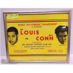 11" X 14" BOXING POSTER JOE LOUIS VS BILLY CONN