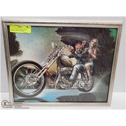 11" x 14" DAVID MANN POSTER BIKERS HARLEY FRAMED