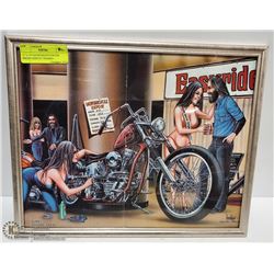 11" x 14" DAVID MANN POSTER BIKERS HARLEY FRAMED