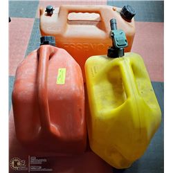 LOT OF THREE 20L GAS / DIESEL CANS