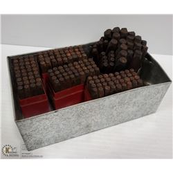 BOX W/ OVER 150 STAMPS FOR METAL STAMPING
