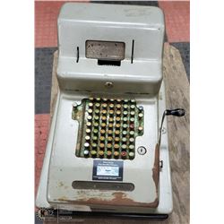 VINTAGE CASH REGISTER FULL OF POKER CHIPS