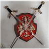 Image 1 : VINTAGE WALL HANGING SWORD COAT OF ARMS DISPLAY