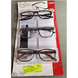 DESIGN OPTICS FOSTER GRANT READING GLASSES +3.0