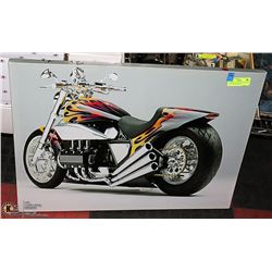 MOTORCYCLE PICTURE ON CANVAS - BATTERY OPERATED