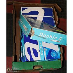 BOX W/ 10 PACKS OF 500 SHEETS EACH DOUBLE A PAPER