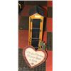 Image 1 : FOLK ART PAINTED 4 SHELF CABINET,WOOD XMAS HEART