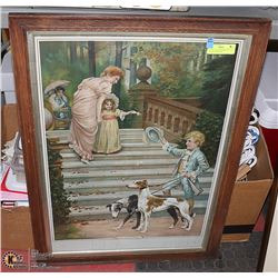 VINTAGE WOOD FRAMED PICTURE "THE YOUNG SQUIRE"