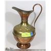 Image 1 : LARGE VINTAGE  BRASS & COPPER  PITCHER
