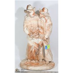 LARGE VINTAGE COMACHE POTTERY STATUE "COWBOYS"