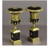 Image 2 : A Pair of Russian Patinated and Gilt Bronze Urns 