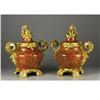 Image 1 : A Pair of French Gilt Bronze and Jasper Vases 