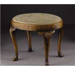 A Queen Anne Style Walnut Stool 