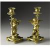 Image 1 : Pair of French Gilt Bronze Figural Candlesticks 