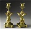 Image 2 : Pair of French Gilt Bronze Figural Candlesticks 