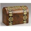 Image 1 : An English Victorian Burled Wood Tea Caddy 