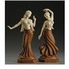 Image 1 : Two Indian Carved Ivory and Wood Figures, 20th C 