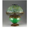 Image 1 : A Tiffany Studios Fleur-de-lys Blown-out Lamp 