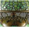 Image 5 : A Tiffany Studios Fleur-de-lys Blown-out Lamp 