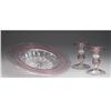 Image 1 : A Pair of Steuben Glass Candlesticks and Charger 