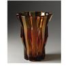 Image 1 : A Large Czechoslovakian Amber Glass Vase 