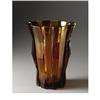 Image 2 : A Large Czechoslovakian Amber Glass Vase 