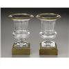 Image 1 : A Pair of French Glass and Brass Mounted Urns 