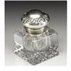 Image 1 : An American Glass and Silver Inkwell 