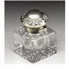 Image 2 : An American Glass and Silver Inkwell 