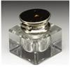 Image 2 : English Glass, Silver and Tortoiseshell Inkwell 