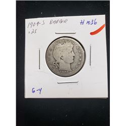 1909-S Barber Quarter