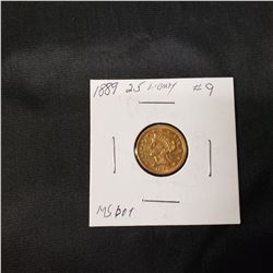 1889 2.5 Liberty Head  Gold Coin