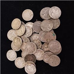 40 Full Date Buffalo Nickels 1 Roll