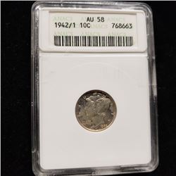 1942/1  Mercury Dime ANAC AU58