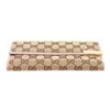 Image 4 : Gucci Beige GG Canvas Pink Leather Long Flap Wallet