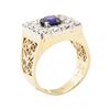 Image 4 : 2.84 ctw Blue Sapphire And Diamond Ring - 18KT White And Yellow Gold
