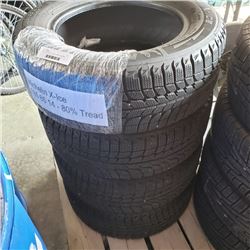 Set of 4 Michelin X-ice 185 65R14 tires 80% tread