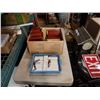 Image 1 : Box of small wood cases and multitools