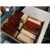 Image 3 : Box of small wood cases and multitools