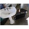 Image 1 : 3 tier glass tv stand and pedestal sink