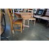 Image 2 : ROUND DROPSIDE DINING TABLE AND 2 PINE CHAIRS