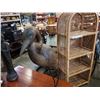 Image 2 : WOOD AND METAL BIRD FIGURE - APPROX 31 INCHES TALL