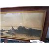 Image 2 : ANTIQUE ETCHING - SUNSET BY THE SEA  ETCHED BY ERNEST ROSS